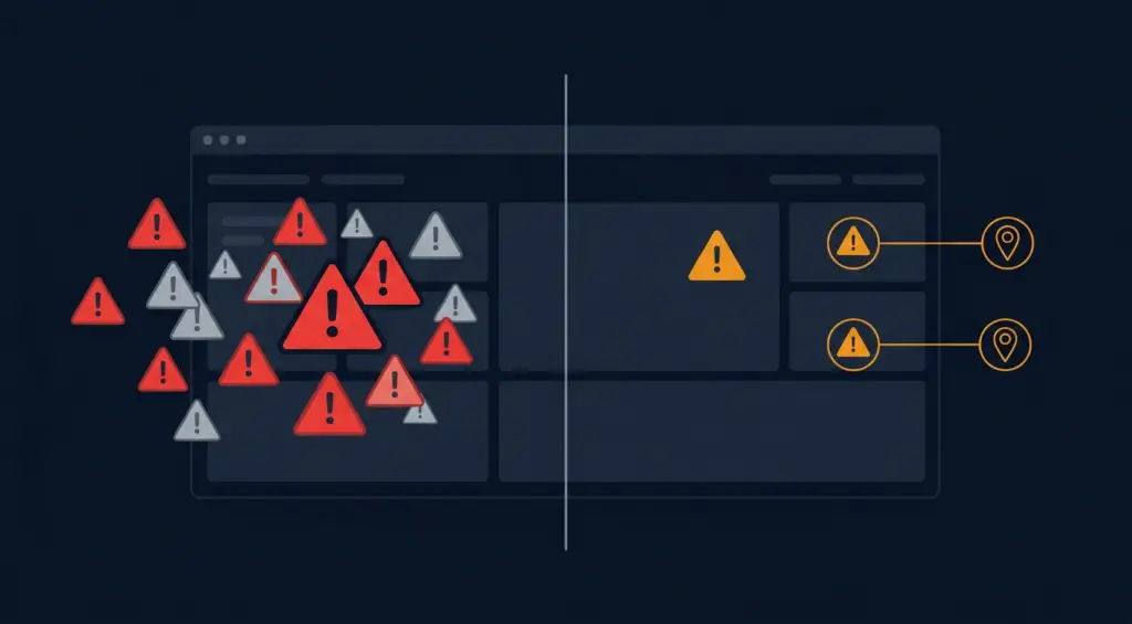 SOC Microsoft 365 : réduire les fausses alertes grâce aux pays de confiance Comparaison avant/après paramétrage SOC Microsoft 365 avec réduction des fausses alertes